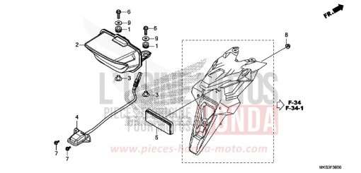 FEU ARRIERE/FEU D'IMMATRICULATION CRF1100D4L de 2020